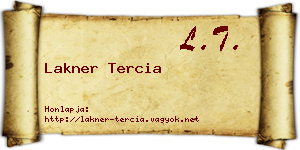 Lakner Tercia névjegykártya